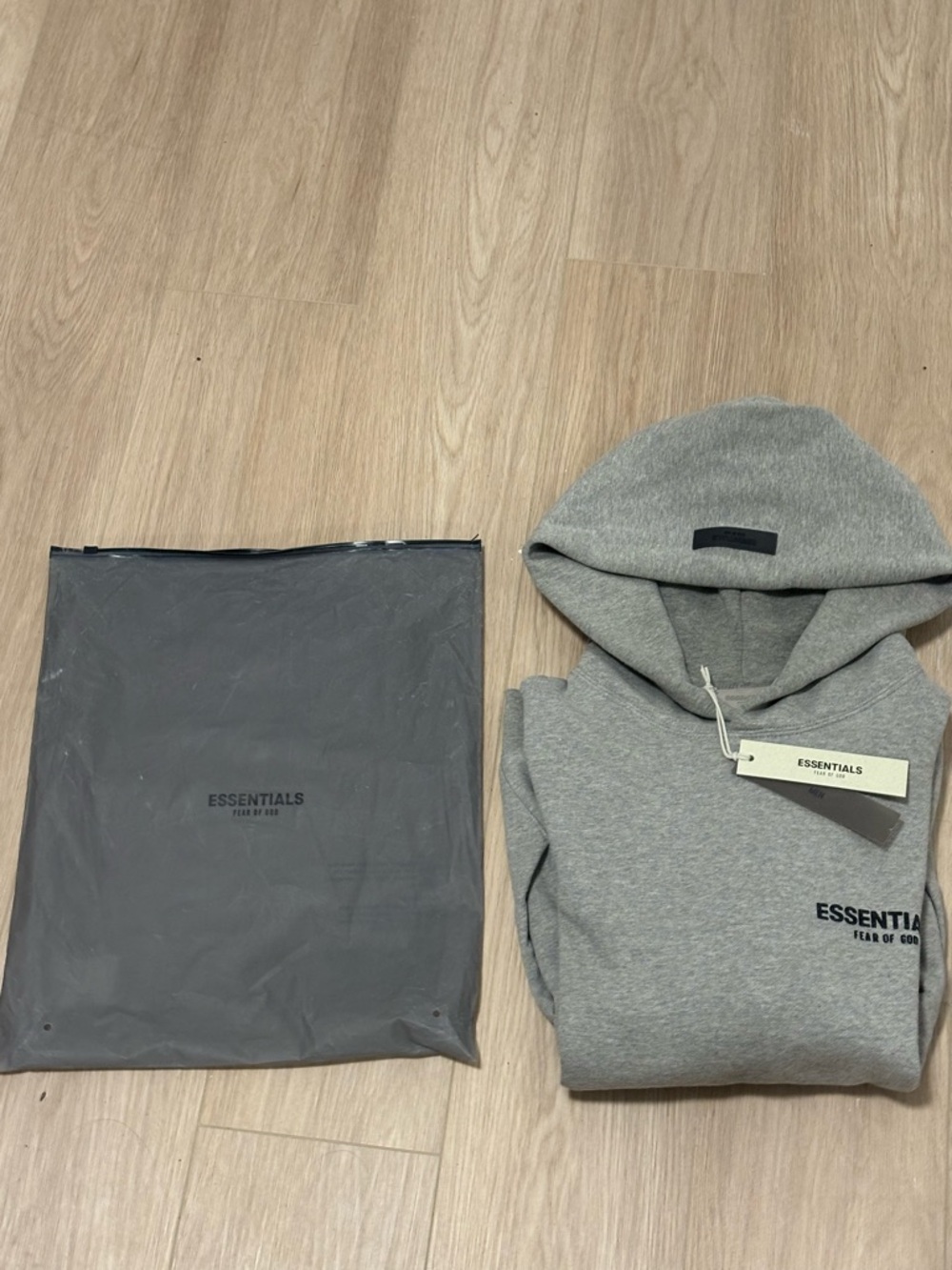 9 days Used Essentials Gray Pullover Hoodie with tags and bag